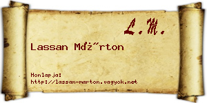 Lassan Márton névjegykártya